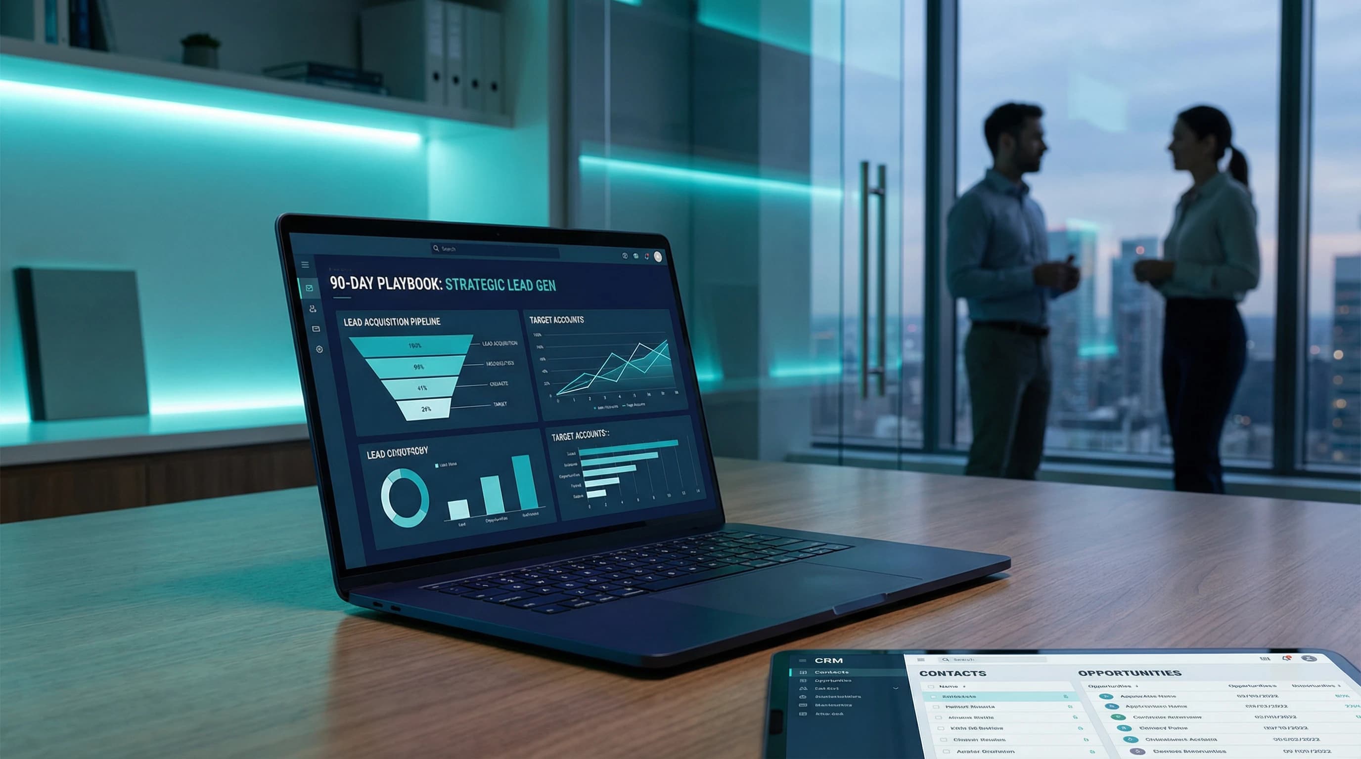 B2B-markedsføring: 90-dagers Playbook som faktisk skaffer leads – illustrasjon | Visionmedia