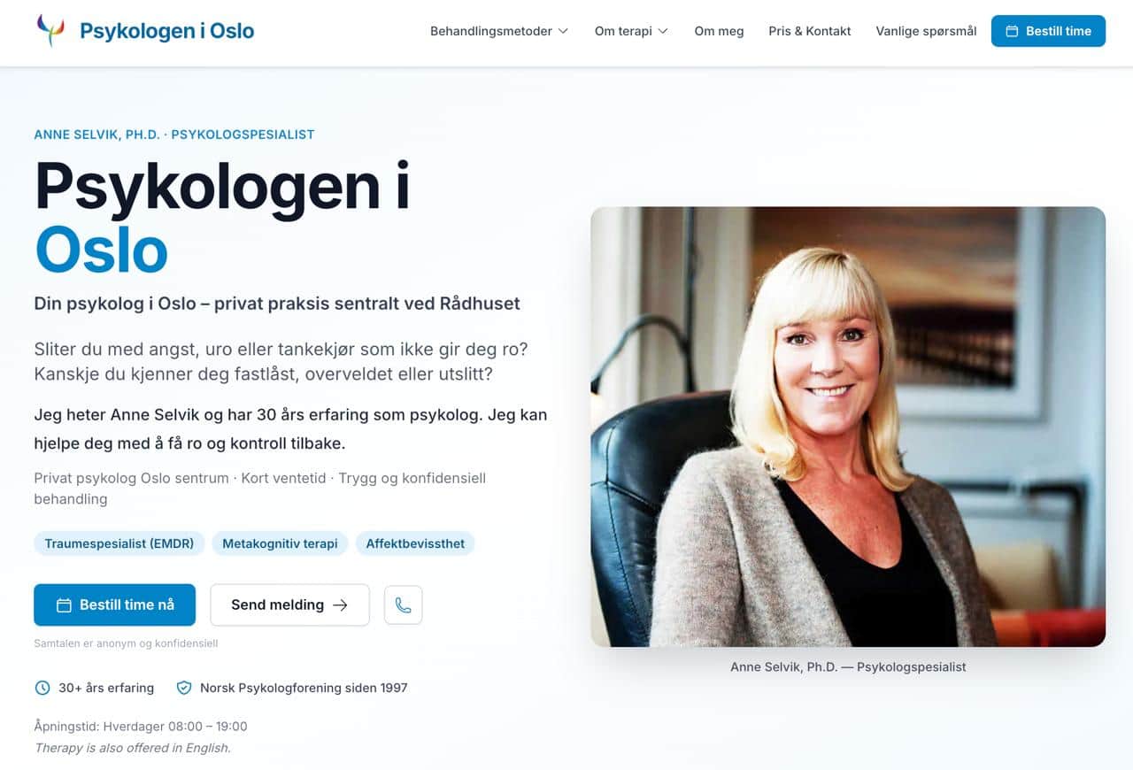 Digital vekst for psykologpraksis i Oslo